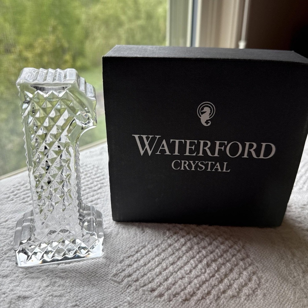 VTG Waterford Crystal Number One 1 Paperweight 5.0" Tall, 2.5" Wide, 1.25" Deep
